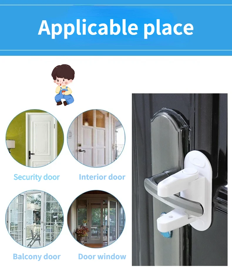 3m Adhesive Household Child Proof Lock Room Door Lever Locks For Baby
