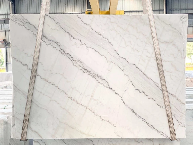 White Marble With Grey Veins For Home Decoration Kitchen Countertop