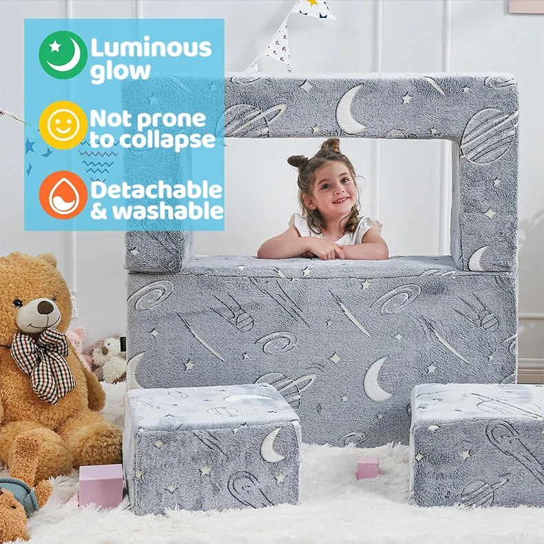 Modern Multifunctional Cartoon Fluorescent Foam Sofa Toy For Babies And