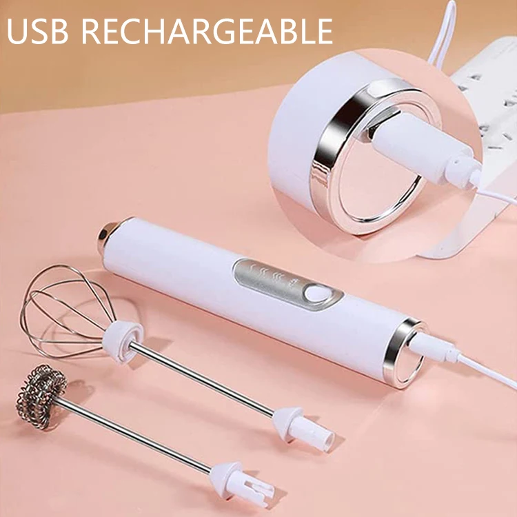 1pc Portable Handheld Electric Cream Mixer/ Egg Beater, Battery Powered,  Stainless Steel, Mini Whisk For Kitchen, Baking, Coffee, Eggs, Milk Tea,  Cappuccino, Latte, Matcha, Hot Chocolate (battery Not Included)