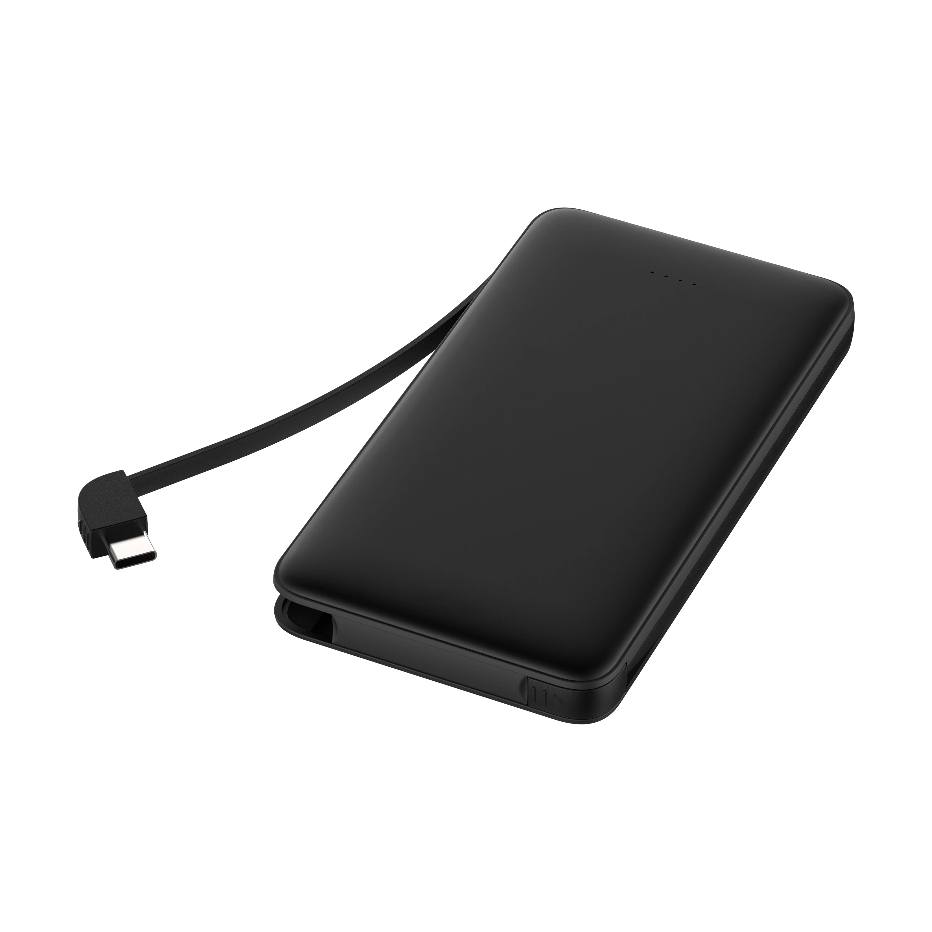 Slim 10000mAh MINI Portable Battery Charger Fast Charging Backup Power Bank USB Port Adapter Built-in Cables All-in-One