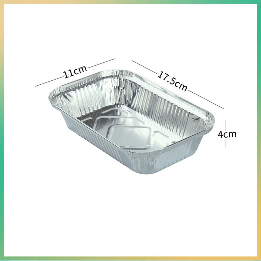 Square aluminum foil lunch box barbecue insulation tin foil box disposable takeaway packaging box air fryer tin foil tray factory