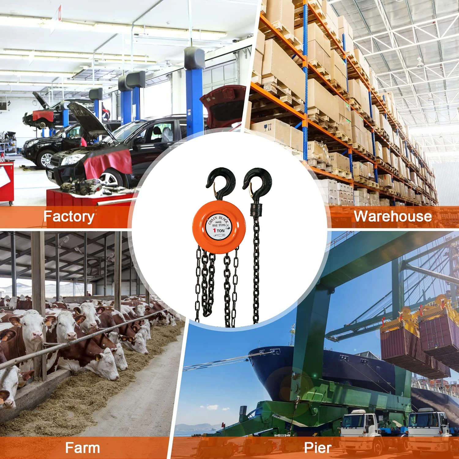 High Quality Factory Direct Supply Small 2 Ton Hand Lifting Chain Block Chain Pulley Block Manual Crane