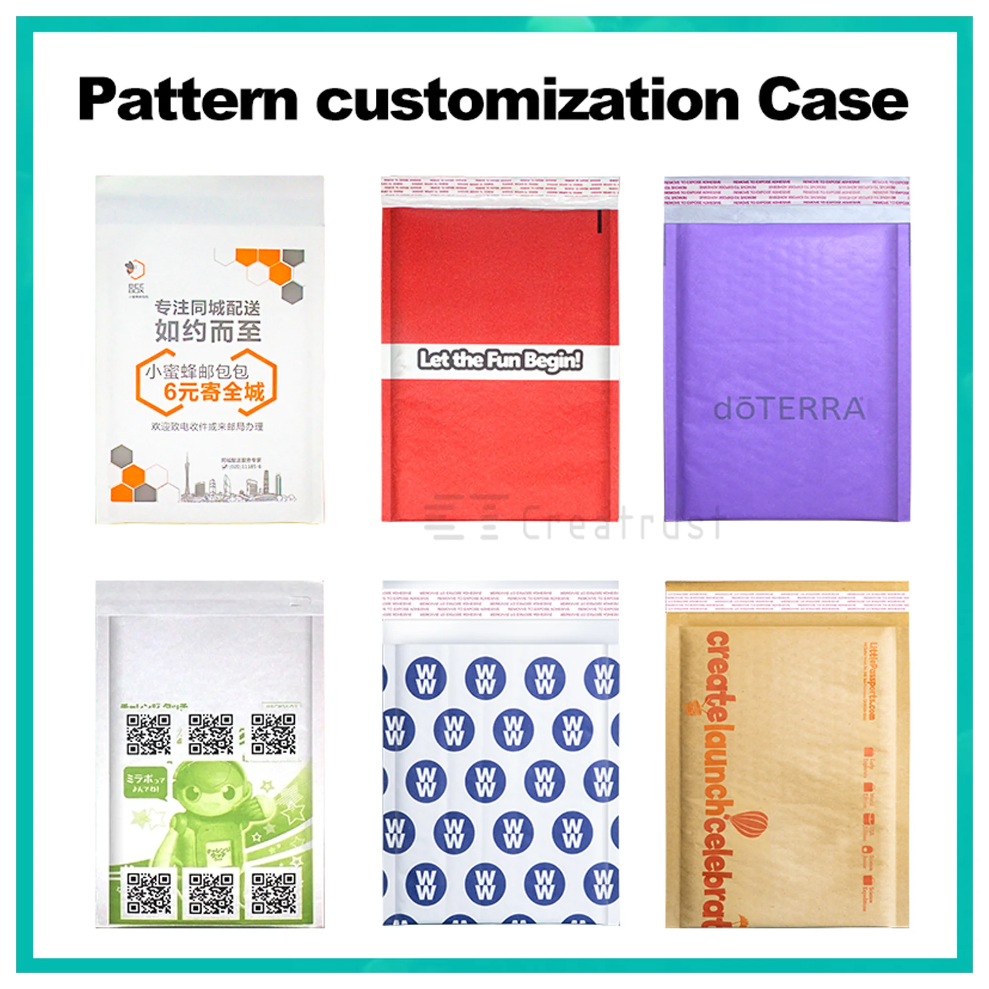 Custom Bubble Mailer Custom Logo Wrap Bubble Envelope Packaging Bags Padded Bubble Packaging Envelopes With Logo Postal Packages