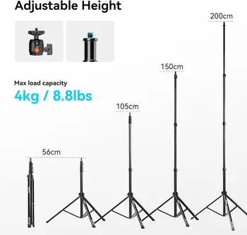 SMALLRIG RA-S200 Light Stand for Photography ,Lightweight Light Stand for Oftboxes, Studio Lights, Umbrellas, Ring Light-4379 detail image