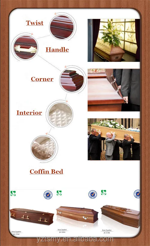 JS-SP049 Chinese Factory European Style Wooden Coffin Kits