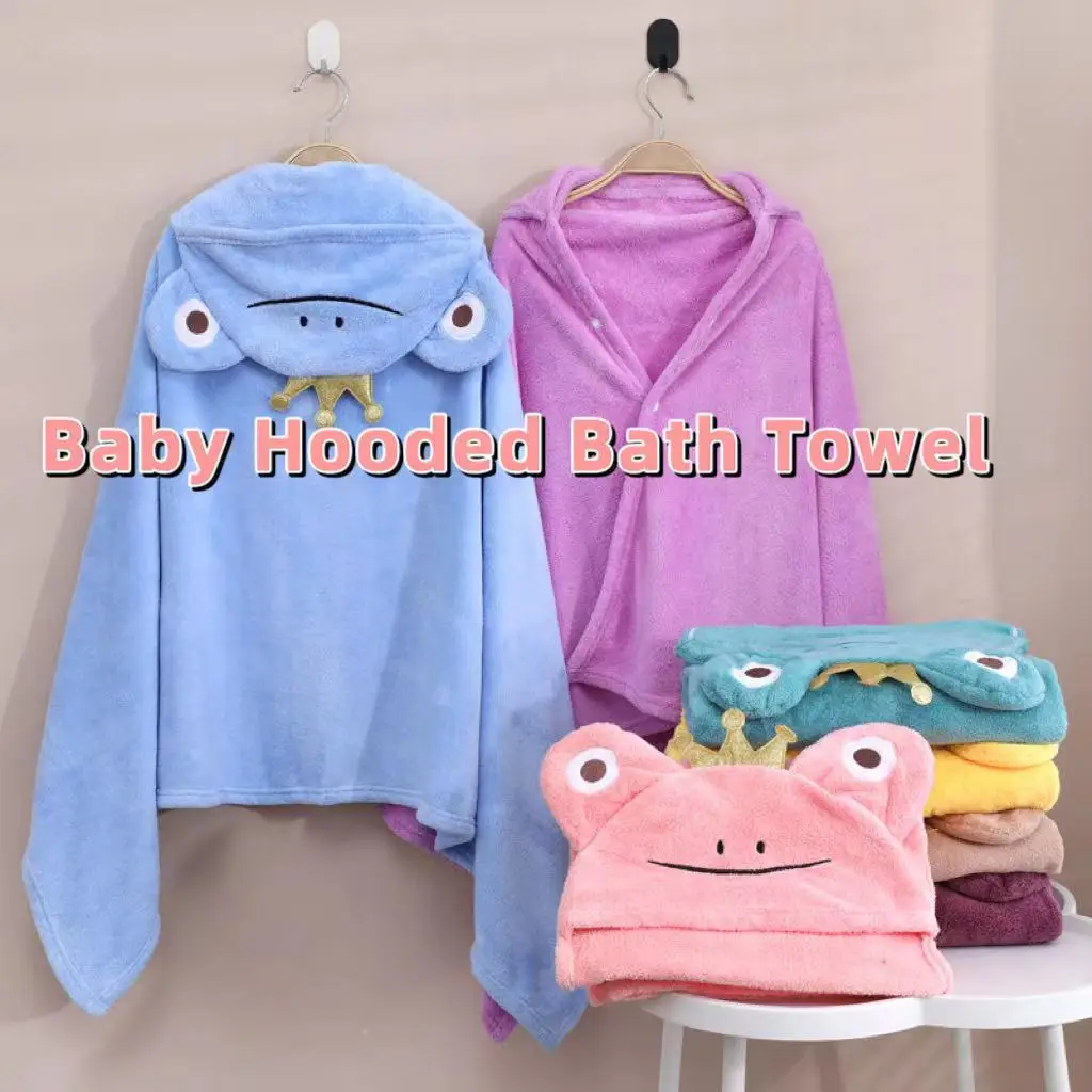 Hot sale Coral fleece Cartoon Hooded Bath Towel Ultra Soft Hooded Towel for Baby Toddler Ultra Absorbent Bathrobe Blanket factory