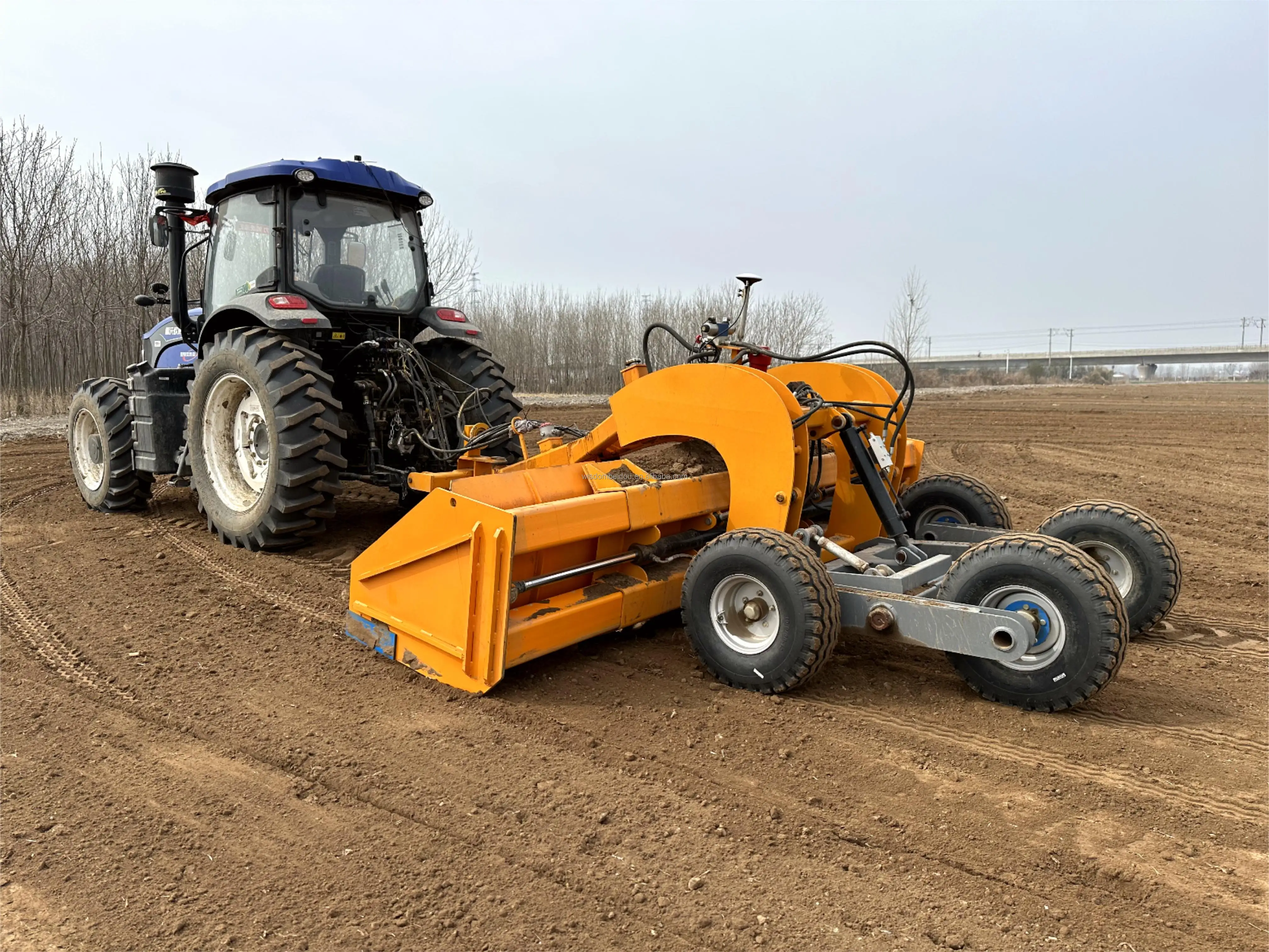 GPS Land Leveler Agriculture Grader Farm Paddy Field Land Leveling Earth Moving Land Flat Machine 4 Meter Extendable Telescopic