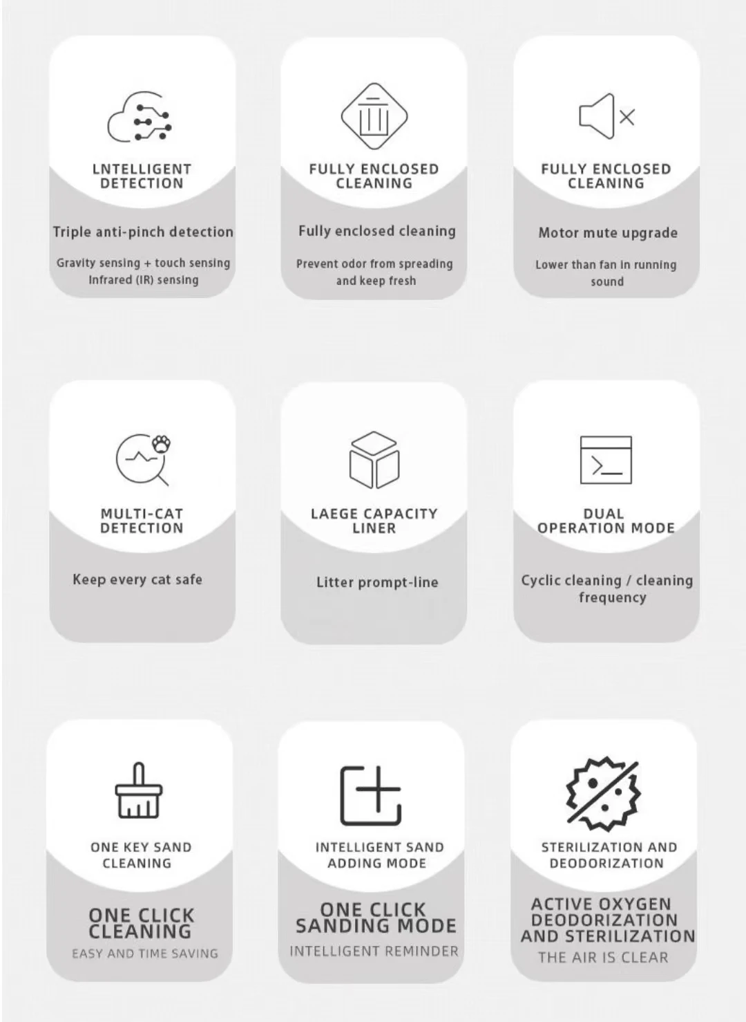 Smart Self Cleaning Cat Litter Box Automatic Fully Enclosed Cat Toilet