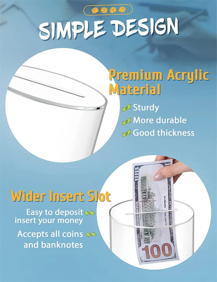 Индивидуальная прозрачная акриловая копилка для детей