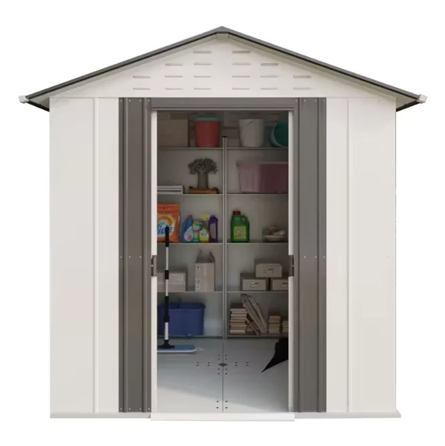 Outdoor Metal Sheds Sturdy Aluminum Frame White Color Prefabricated Garden Building Tool sheds for Storage and Sale