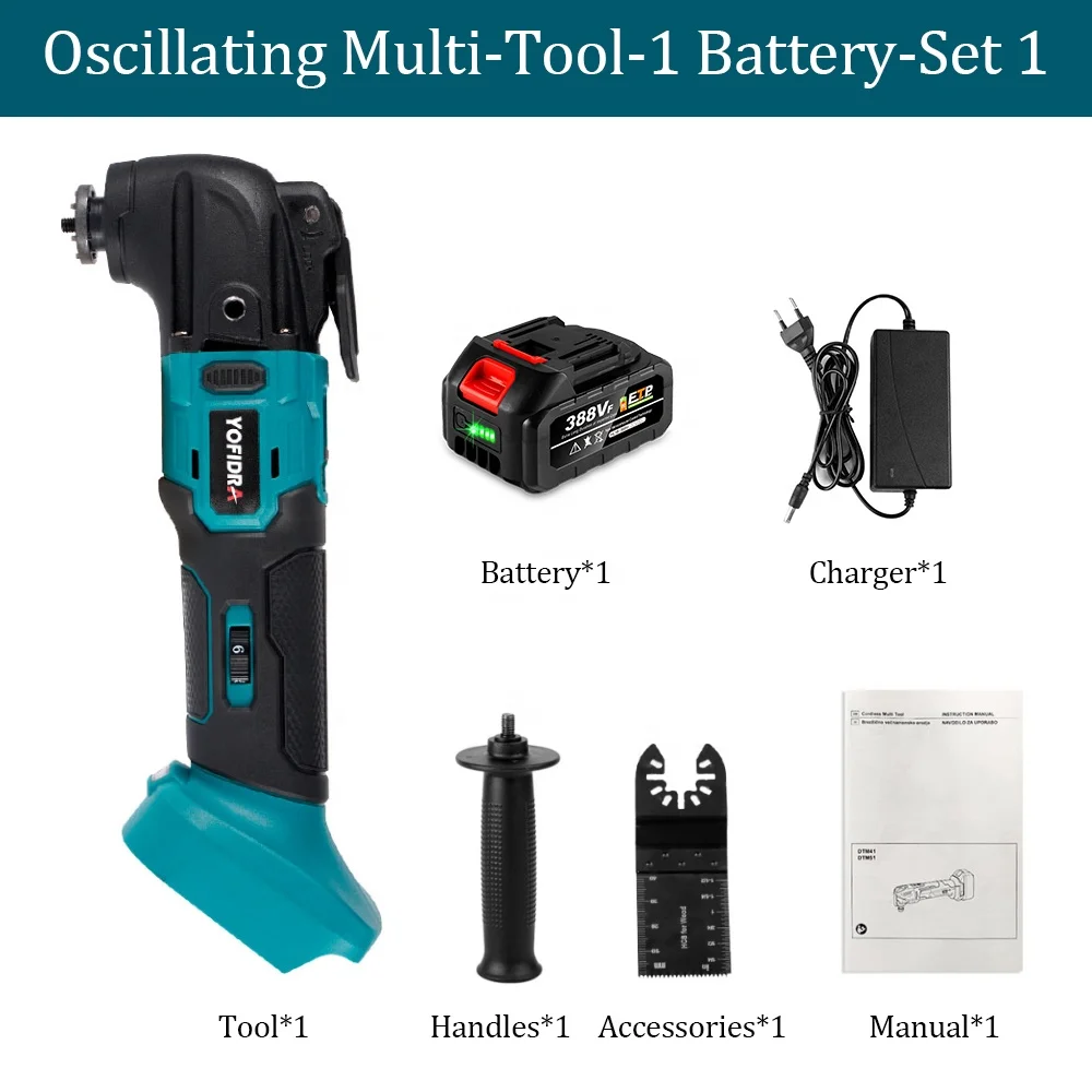 Yofidra Brushless Oscillating Multi-Tool Electric Saw Trimmer Shovel Cutting Polishing Woodworking Tool for Makita 18V Battery