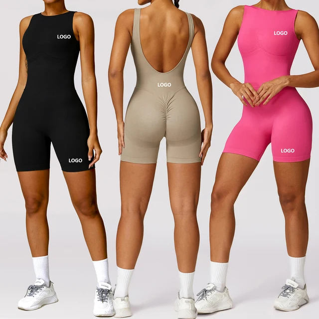 Wholesale High Strength Sports Bodysuit Jumpsuit for Women New Fitness Yoga Clothes Set Gym Workout One Piece Yoga Jumpsuit