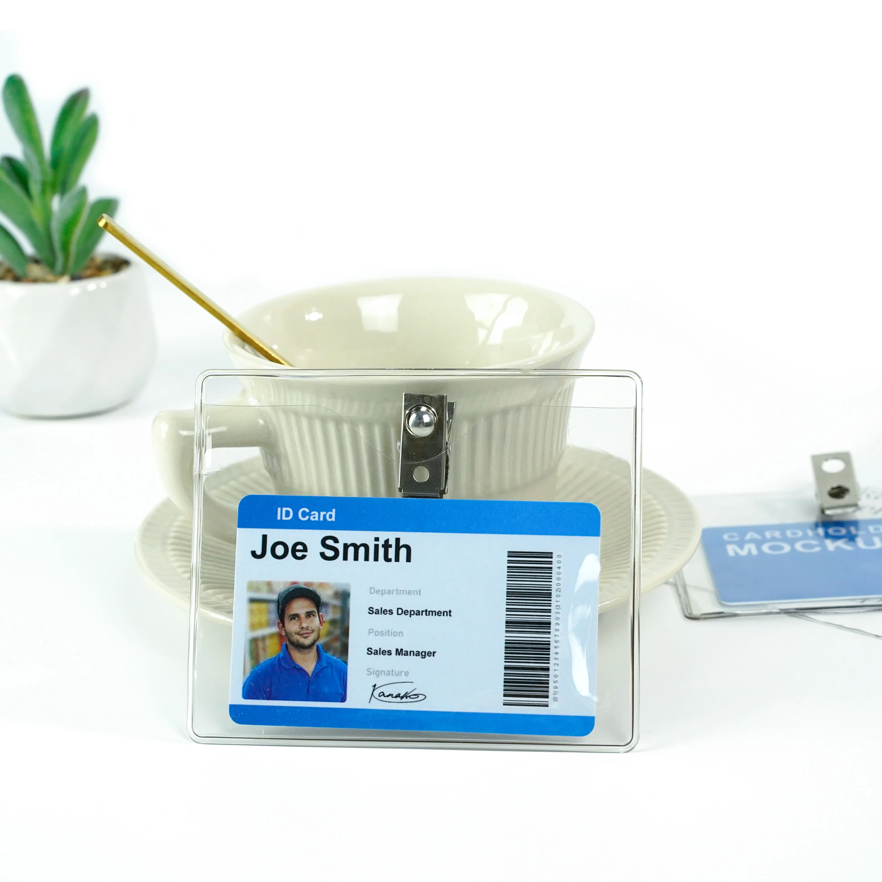 Bestom Waterproof Clear Pvc Vinyl Horizontal Id Card Holder Nurse Name