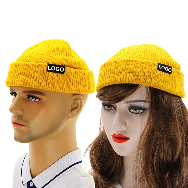 Custom Winter Knit Solid Color Streetwear Sailor Short Mini Fisherman