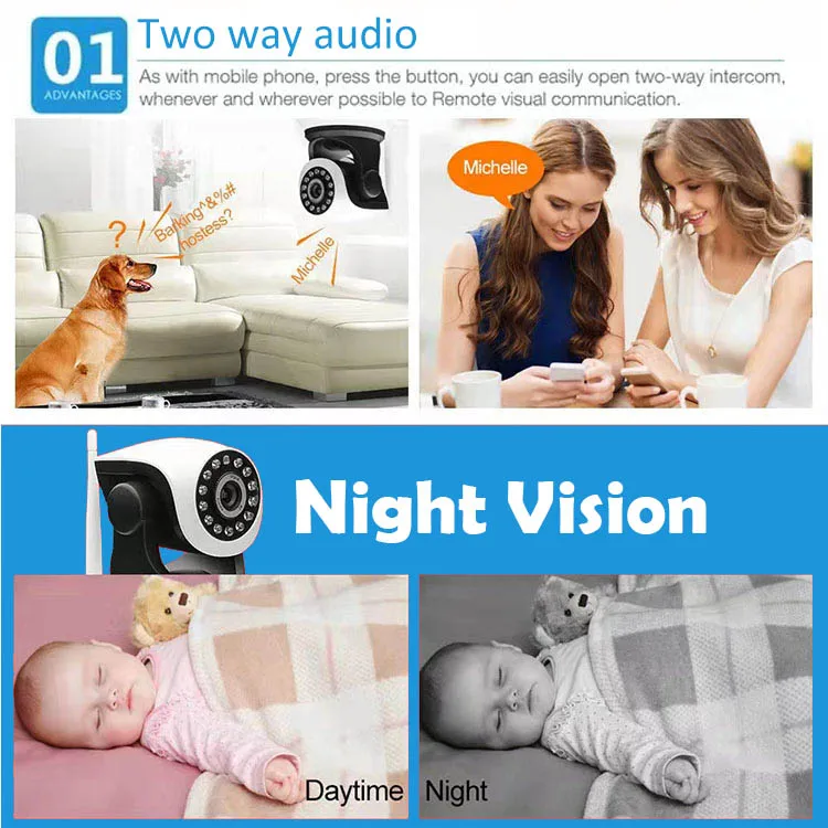 2.0 Megapixels Wifi Pan &tilt  IP Camera Camhi Pro  Home Security Surveillance CCTV Wireless