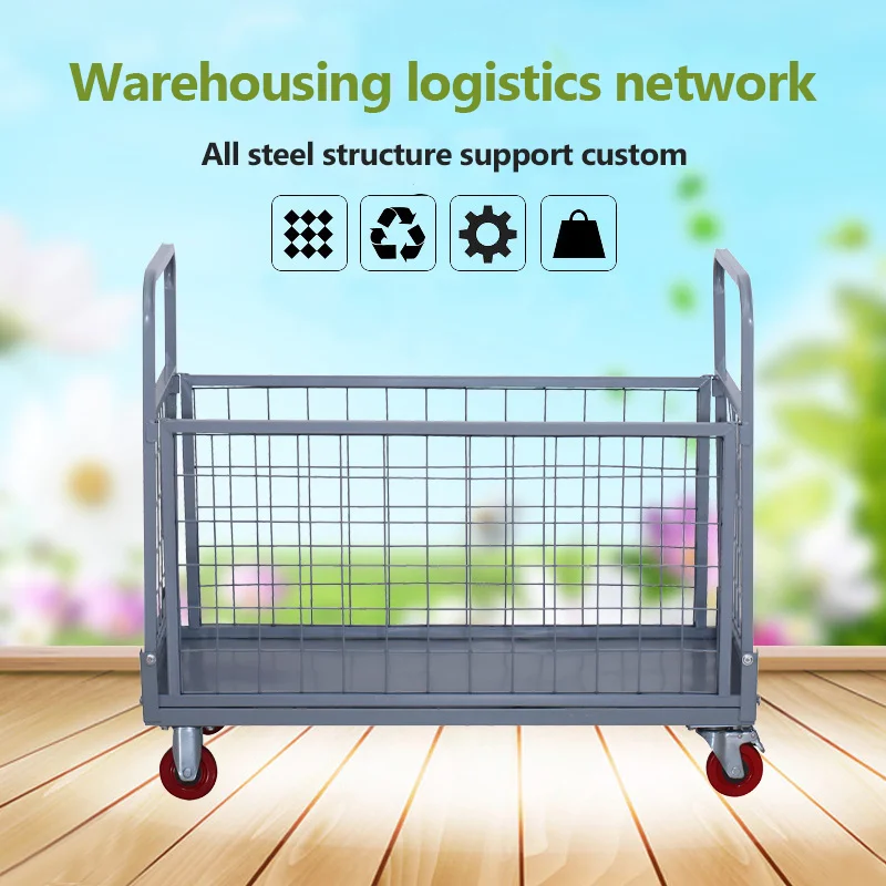 for construction site farm materials transport wholesale wheel heavy 4 wheels electric platform hand cart for warehouse