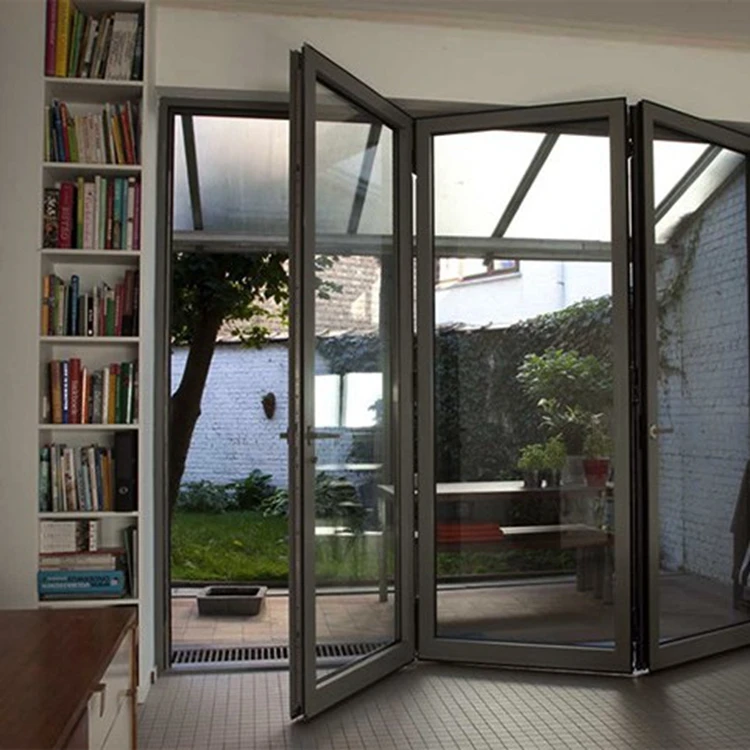 Кухня аккордеон алюминиевое стекло Bi складные окна с двойным остеклением двухстворчатое окно для дома