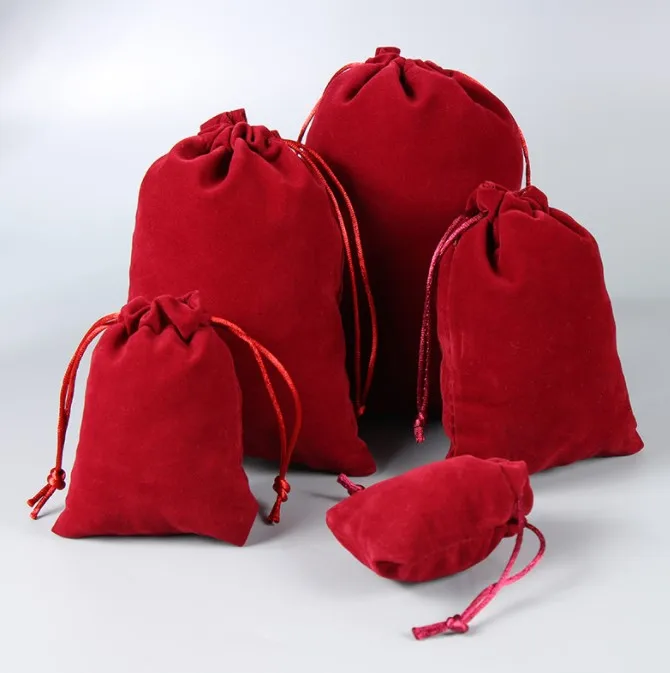 Wholesale Custom Gift Bag Drawstring Velvet Flannel