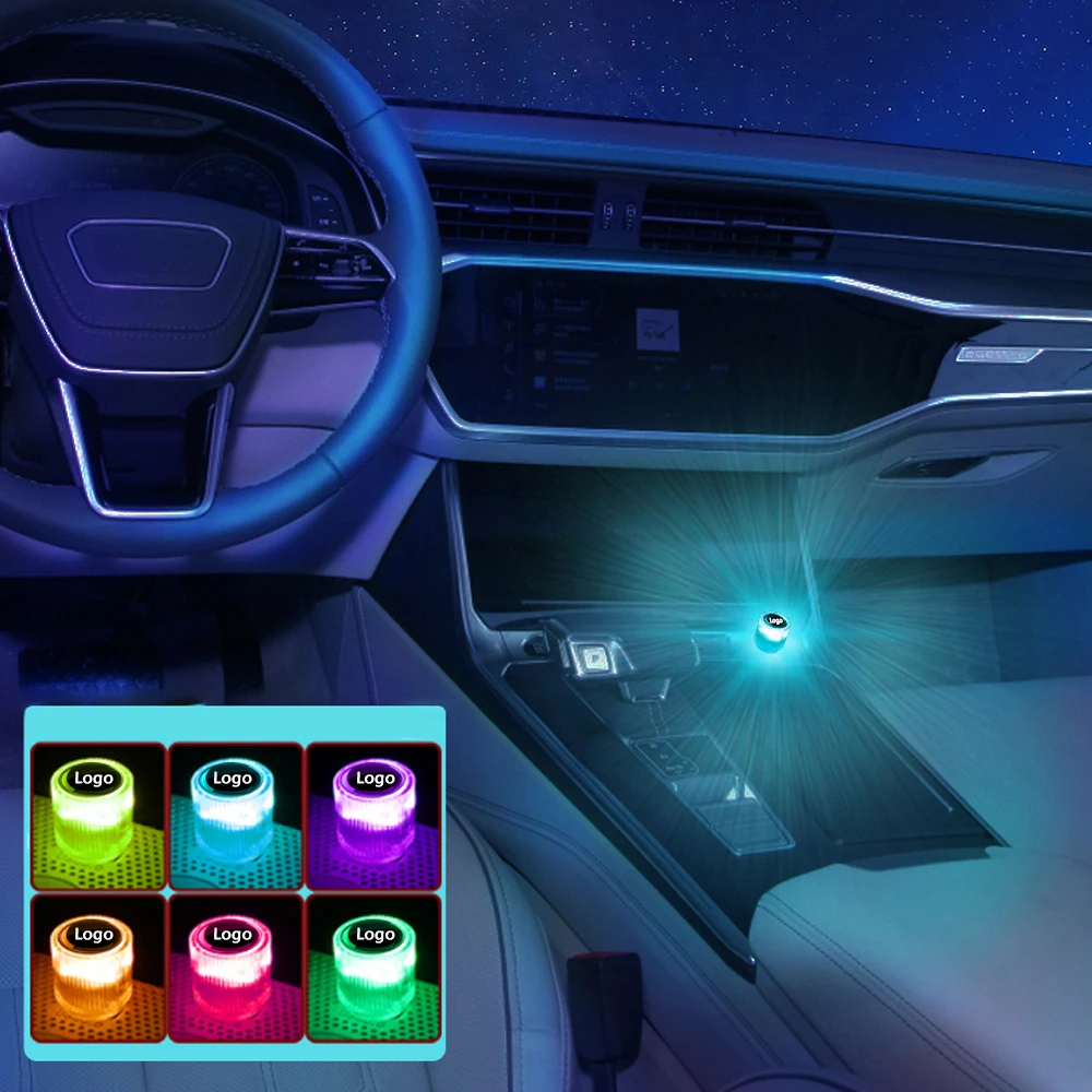 Custom Logo Decorative Atmosphere Lamp Car Interior Atmosphere Light With Usb Flexible Movement