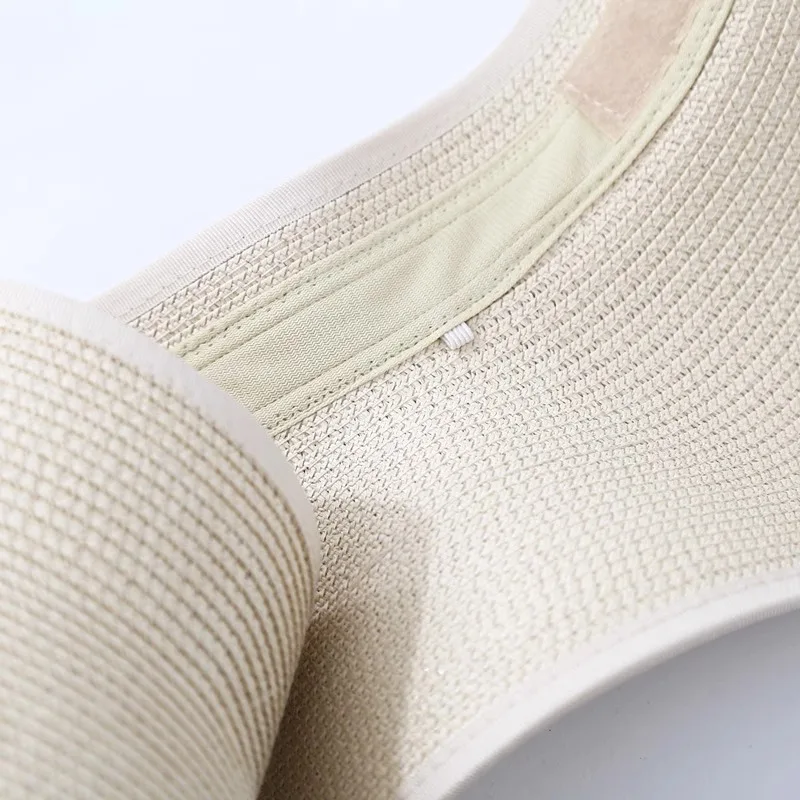 Foldable Portable Straw Sun Visor With Wide Brim And Uv Protection_voghion.com