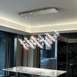 Bar Front Desk Restaurant Pendant Light  Chandelier Crystal Flower Design Modern Luxury