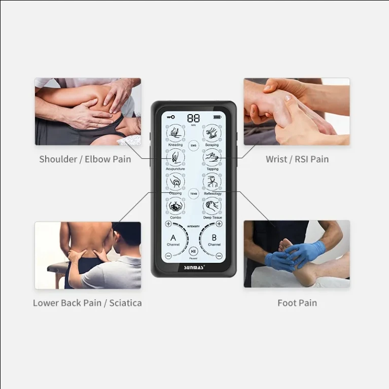 Wholesale Muscle Building Stimulation 2 Channel Acupuncture Touch Screen Body Electric Tens Unit NMES Device