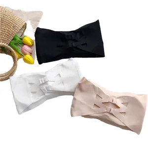 Wholesale Women Anti-Slip Strapless Bra Wireless Push-up Ice Silk Seamless Gathered Tube Top No Steel Ring