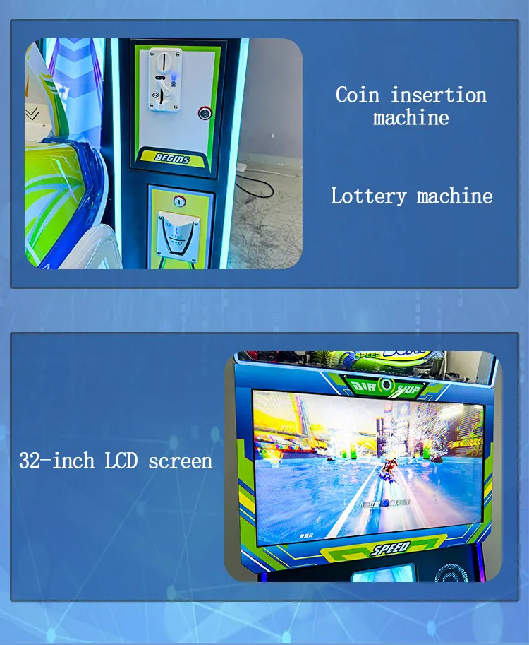 FunPark Hot Selling Speed Boat Simulator 1-Year Warranty Indoor Recreational Arcade Games Coin Operated Metal Material English manufacture