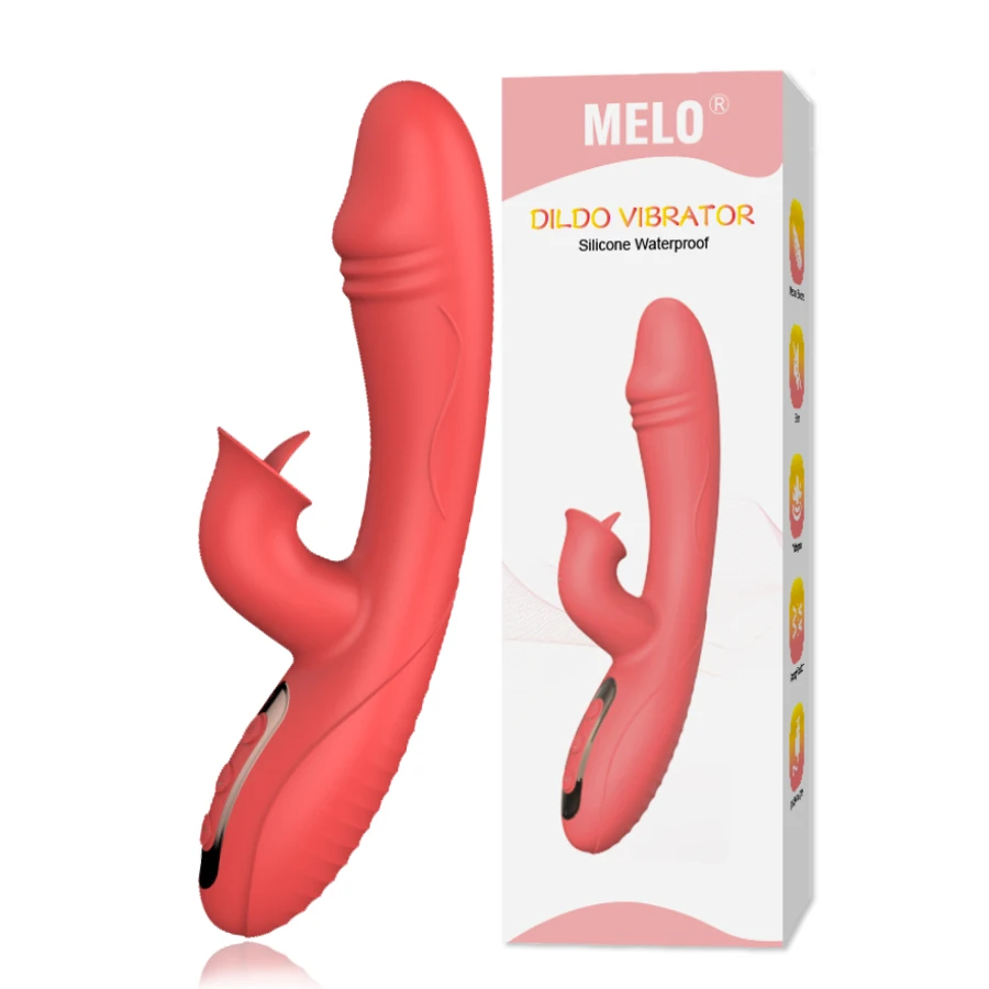 Wholesale MELO Tongue Licking Sex Toys for Woman Adult Vibrating G Spot Vagina Pussy Rabbit Vibrator Clitoral Stimulate Dildo Massager From m.alibaba pic