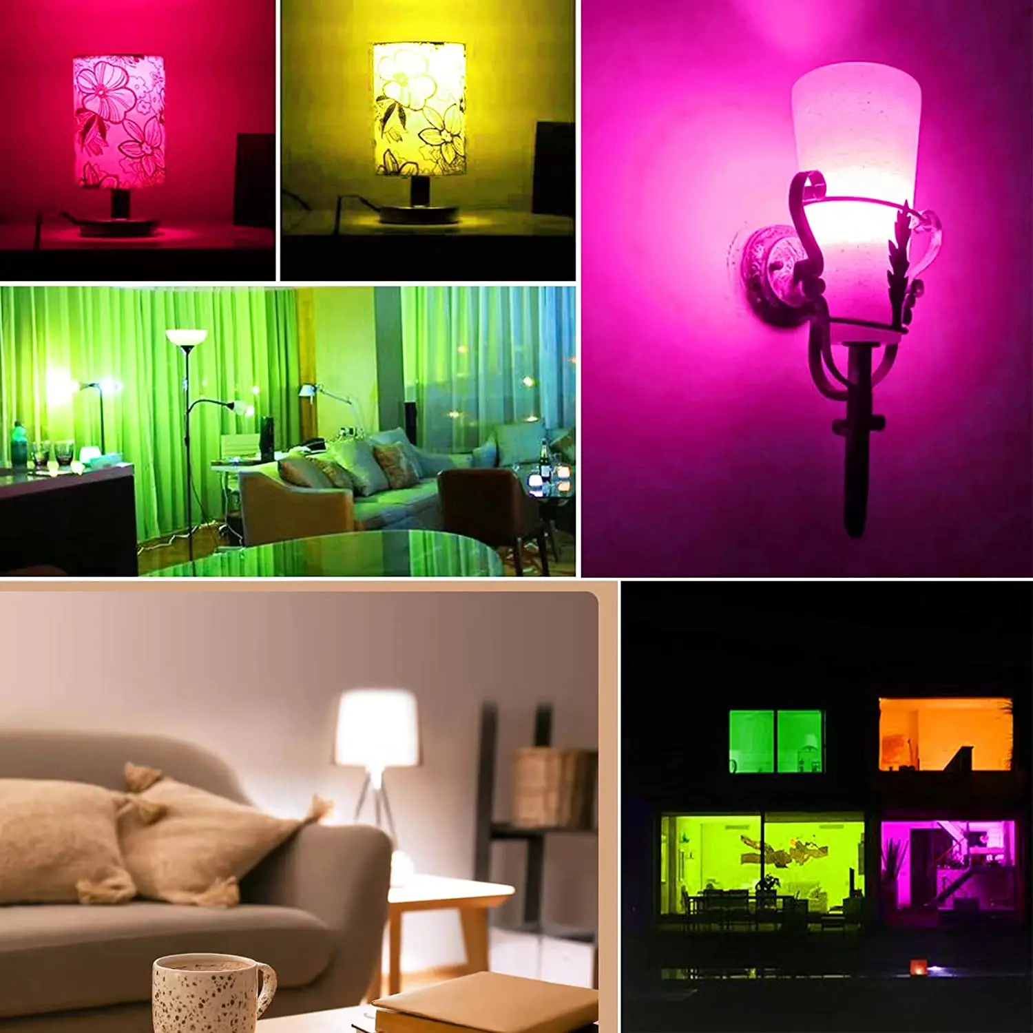 WIFI APP Control LED Smart Bulb RGBW Color Changing 110v 220v A60 Ra80 E27 10W SMD 2835 Dimmable Indoor