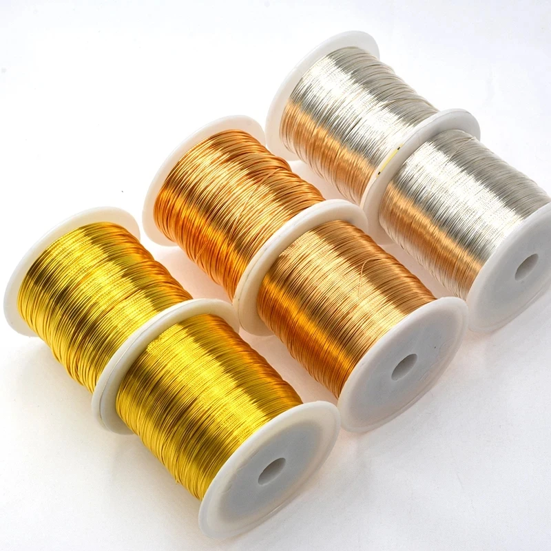 Lot De 5 Bobines Fil Pailleté Doré Et Argenté (250 M) – Parfait Pour Bijoux DIY, Bracelets, Déco