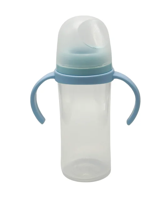 Baby bottle wide caliber silicone baby newborn children with handle anti-drop baby bottle learning cup PP