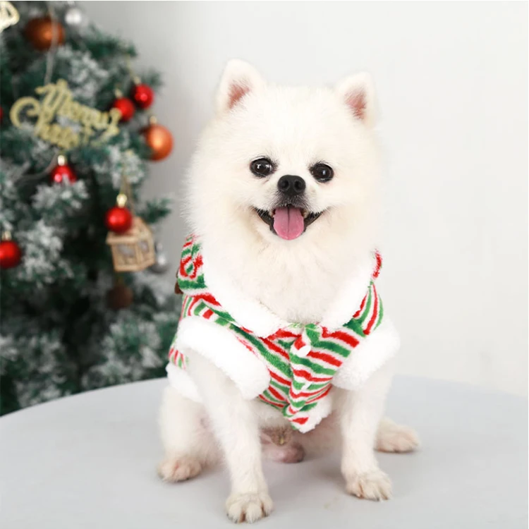 Pet christmas clothes wholesale new year red thick warm Christmas pet clothes warmly lovely snowman red dog Christmas dress