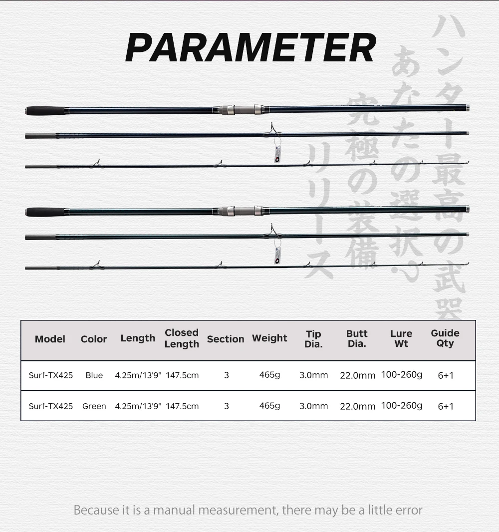 Wholesale High Quality 14ft 3 Piece Power Surf Carbon Fiber 3 Sections