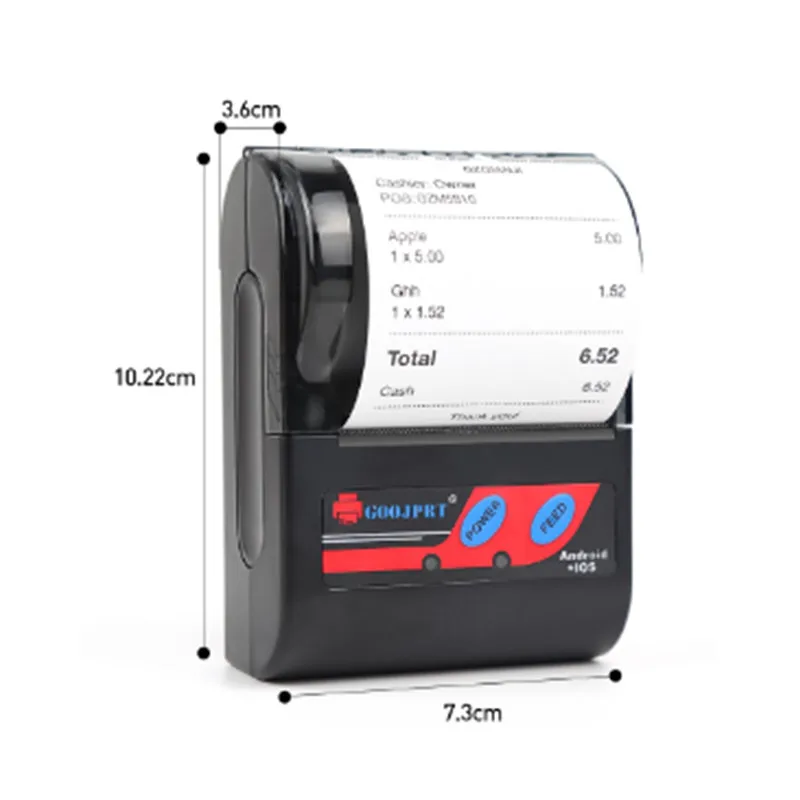GOOJPRT MTP-II Thermal Printer 2 Inch Thermal Receipt Printer for Smartphone