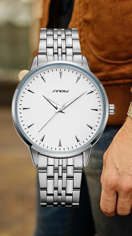 Mens Ultra Thin Stainless Steel Quartz Wristwatch - Jewelry & Accessories -  Temu