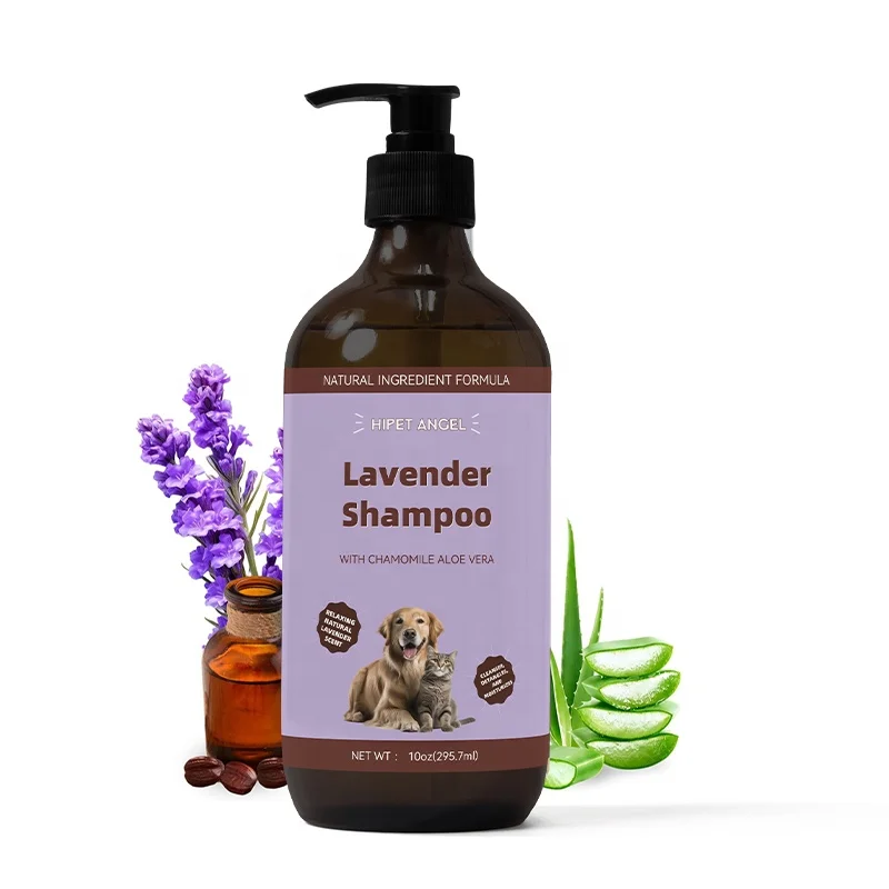 Organic Pet Shampoo and Conditioner With Pure Lavender Essential Oil for Dogs and Cats Hair Paw Wash Cleaning Shampoo