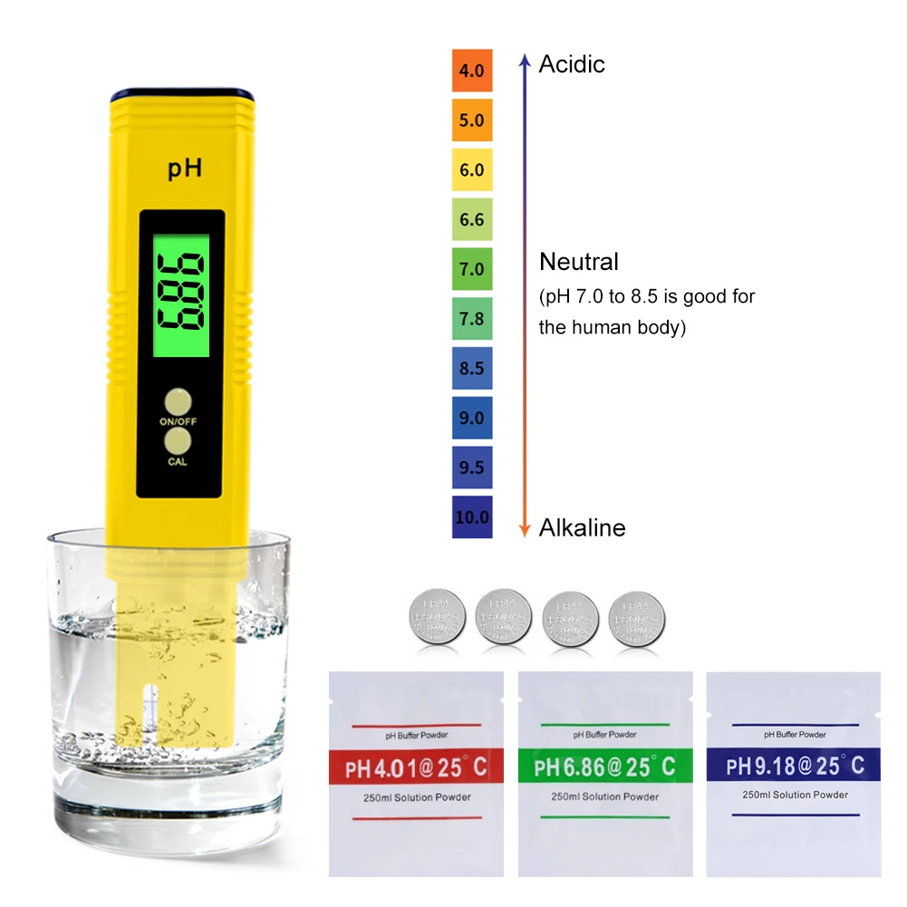 Portable Digital PH Meter Tester Aquarium Pool Water Wine Urine LCD Pen Tester 