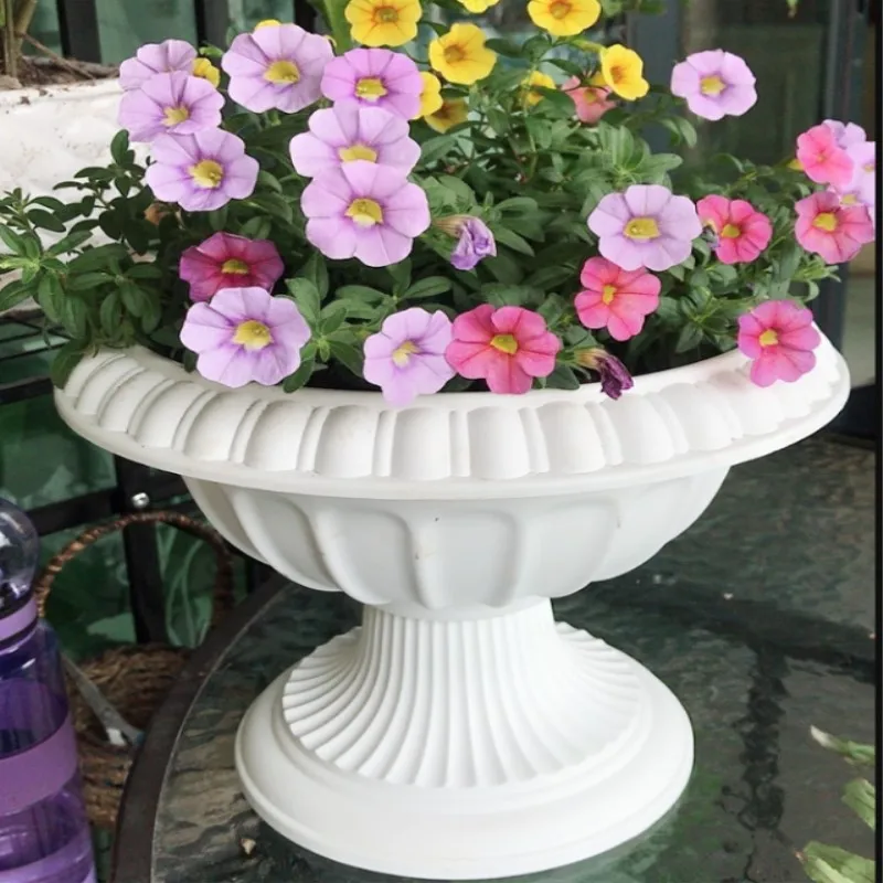 Homoyoyo Lot de 2 pots de fleurs romains vintage pour décoration extérieure pour plantes artificielles et