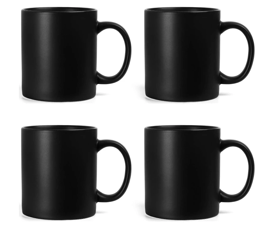 Customizable coffee mug, home ceramic mug, suitable for coffee, tea, cocoa and hot drinks, classic mug, matte black