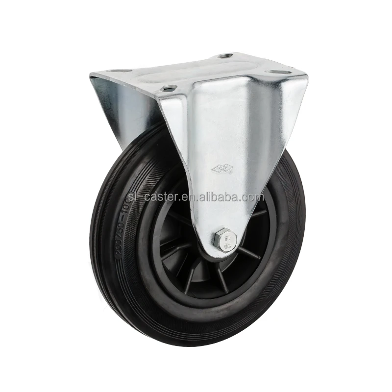 6IN Brake Type Waste Bin Castor 150mm Locking Trash Container Wheel 6" 6.4" 8" Black Solid Rubber Wheel Garbage Dust Can Caster