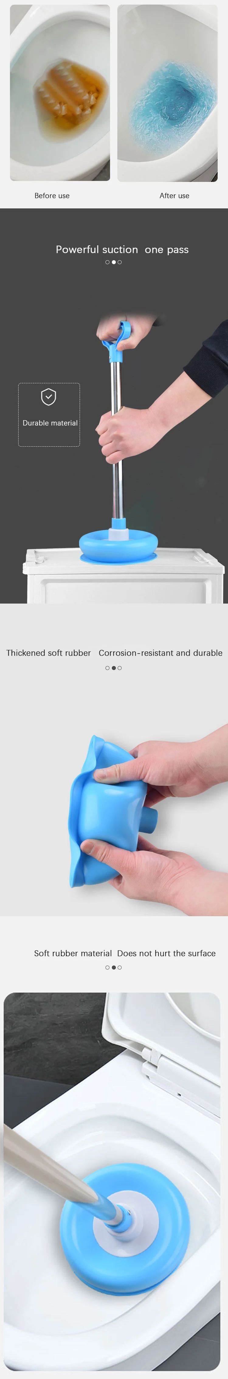 Durable Toilet Cleaning Tools Long Handle Toilet Rubber Toilet Plunger