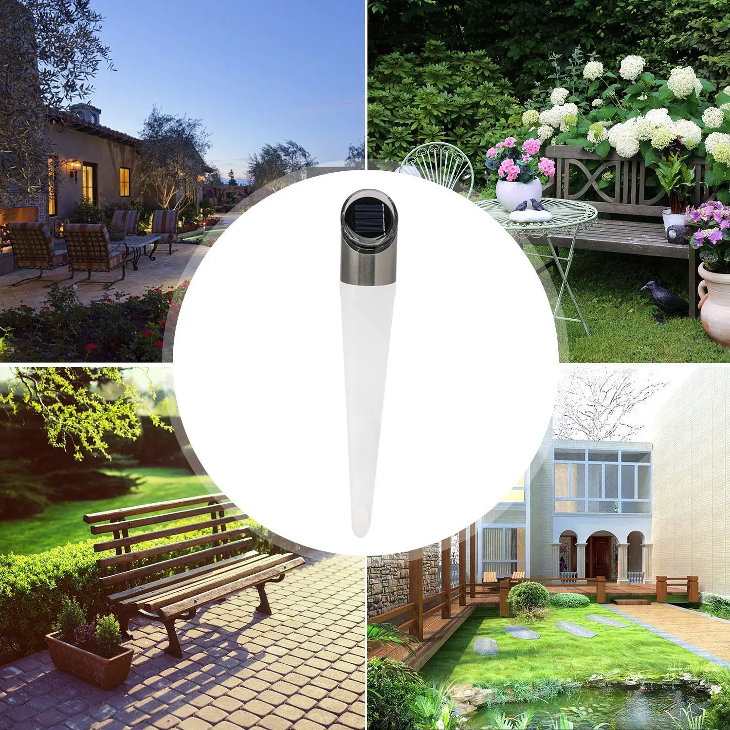 RGB White Ambient light Disk Light Solar Powered Solar Lamps Outdoor Garden Landscape LED Waterproof Solar Lawn Lights details