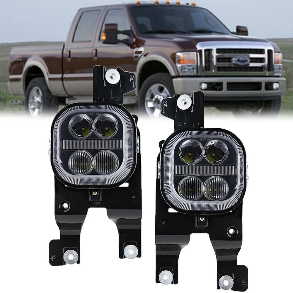Aukma LED Fog Light DRL Compatible with F-ord F250 F350 F450 2008 2009 2010 LED Driving Lamps