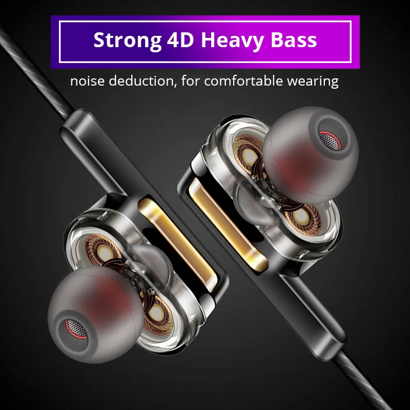4D Heavy Bass Wired Headphones Perfect Sound for Gamers