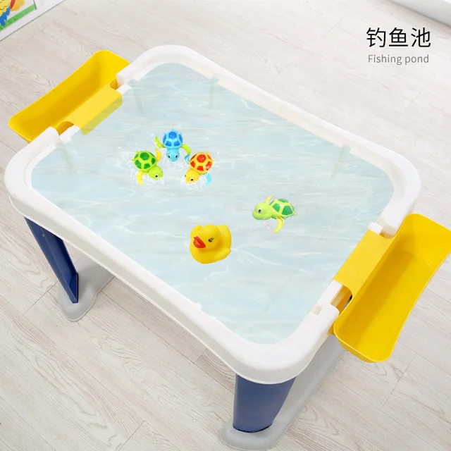 Kids Learning Playing Modular Building Block Table