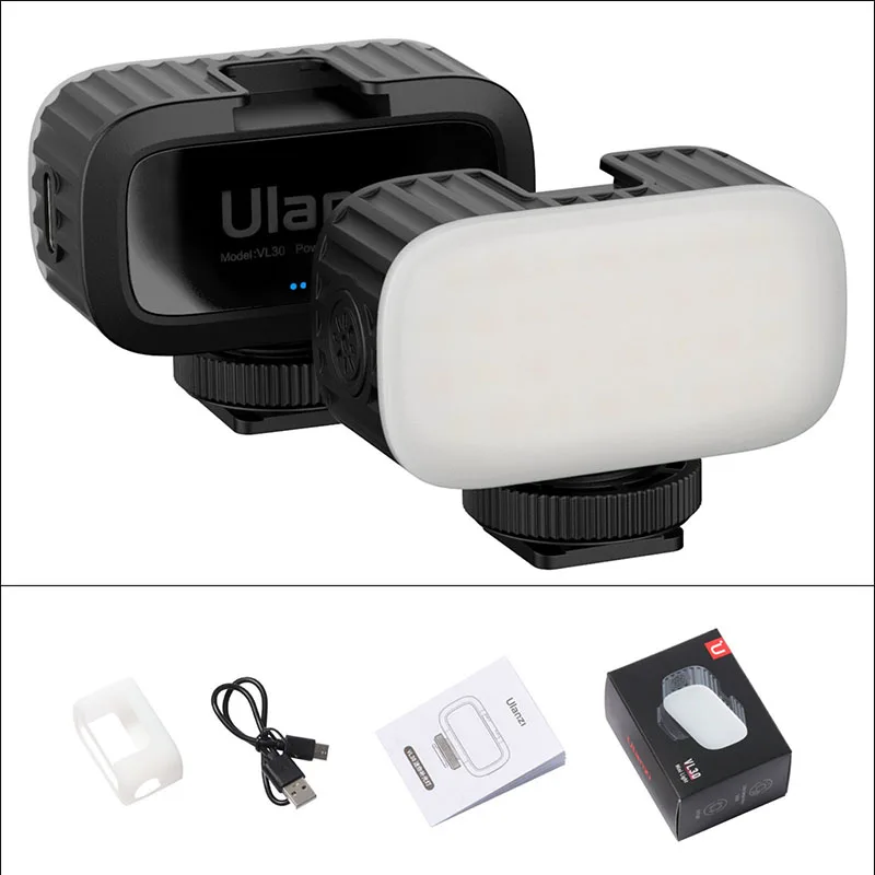 Ulanzi VL30 Mini lumière vidéo LED 5600K lumière de Remplissage sur caméra Batterie au Lithium intégrée avec diffuseur de Montage sur Chaussure Froide pour Vlog Still Life Lighting Portrait 
