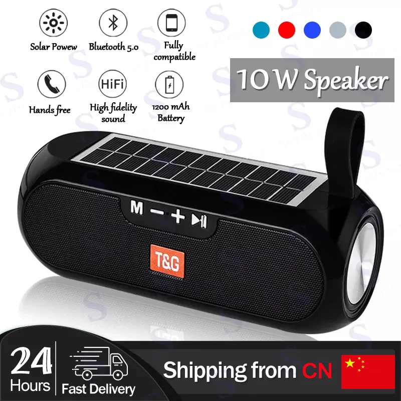 TG182 Portable Column Portable Column WirelessBluetooth Bass Stereo Box Waterproof Outdoor Solar Charging Bluetooth Speakers - ANKUX.COM