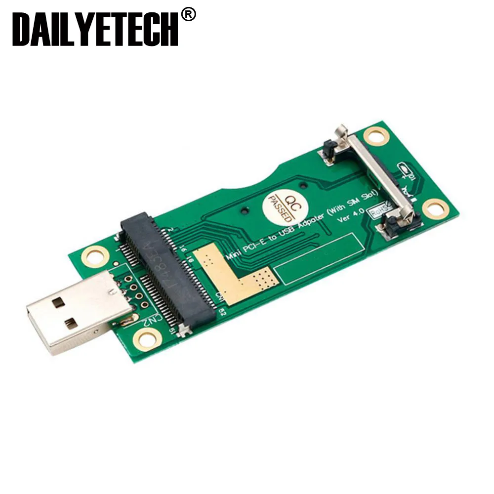 Adaptadora Mini PCIe A USB2.0, Convertidor De Conector USB Con Orificios Para Tornillos Para Modulo Wwan Lte 3g 4g Hugo Adaptador De Tarjeta Portatil